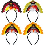 Dkomekii 4 Pack Thanksgiving Turkey Headbands