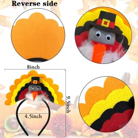 Dkomekii 4 Pack Thanksgiving Turkey Headbands