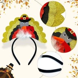 Dkomekii 4 Pack Thanksgiving Turkey Headbands