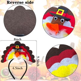 Dkomekii 4 Pack Thanksgiving Turkey Headbands