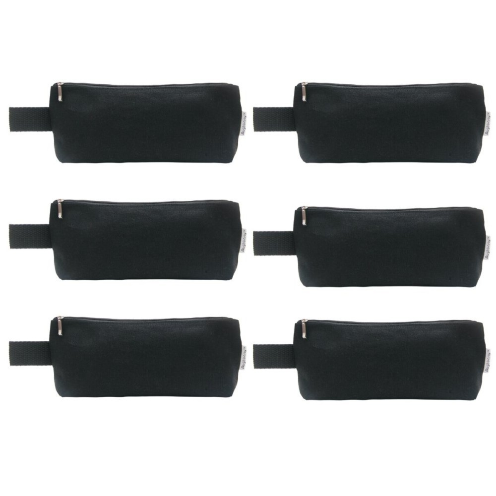 Augbunny Multi-purpose 100% Cotton 12oz Canvas Zippered Cosmetic Makeup Pouch 6-pack