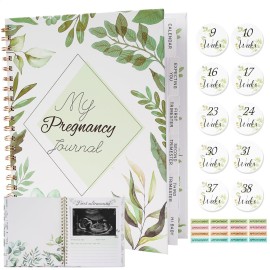 Pregnancy Journals for First Time Moms - 118 Pages Pregnancy Book & Planner - pregnancy must haves - with Calendar, Stickers and Keepsake Pocket - Best Christmas Gifts for Expecting Moms