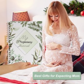 Pregnancy Journals for First Time Moms - 118 Pages Pregnancy Book & Planner - pregnancy must haves - with Calendar, Stickers and Keepsake Pocket - Best Christmas Gifts for Expecting Moms