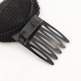 Black Perfect Puff Hair Head Cushion, Invisible Fluffy Hair Pad Sponge Clip, Bun Bump It Up Volume Hair Base Set, Fluffy Princess Styling Hair Bun and Crown Shapers for Women and Girls Hair Accessory