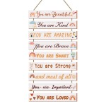 UBTKEY Boho Rainbow Room Decor - 9 Piece Set, Inspirational Wall Decor Hanging Plaques for Nursery & Princess Bedroom