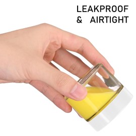 Tecohouse Glass Jar with Lids, 1 oz, 2 oz and 4 oz Glass Jars with Lids & Stickers, Reusable Travel Containers for Creams, Lotion, Cosmetic - 3 pack