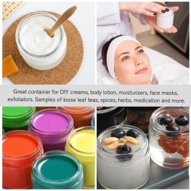 Tecohouse Glass Jar with Lids, 1 oz, 2 oz and 4 oz Glass Jars with Lids & Stickers, Reusable Travel Containers for Creams, Lotion, Cosmetic - 3 pack