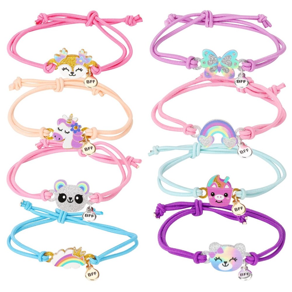Girls Butterfly Panda Bracelets for Kids Friendship Bracelet Jewelry Lovely Best Friend Bracelet Matching Couples Gift Unicorn Rainbow Pendants BFF String Wristband Pretend Play Bracelet Bulk Bracelet
