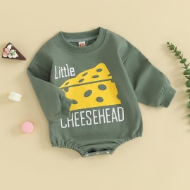 FYBITBO My First Christmas Baby Girl Boy Outfit Sweatshirt Romper Sweater Onesie Long Sleeve Bodysuit Fall Clothes (6-12 Months,little cheese head)