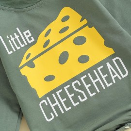 FYBITBO My First Christmas Baby Girl Boy Outfit Sweatshirt Romper Sweater Onesie Long Sleeve Bodysuit Fall Clothes (6-12 Months,little cheese head)