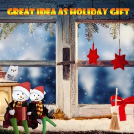 NEVGVUP Wizard Christmas Elf Accessories for Elf Doll Clothes Christmas Costume Includes Broom, Scarf, Mini Glasses, Mini Book and Owl