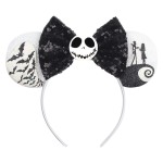Halloween Mouse Ears Headband Pumpkin Ghost Skull Bat Hairband Sequin Bow Hair Hoop Headpiece for Party Favors