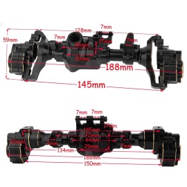 RZXYLRC TRX4 Brass+ Aluminum Portal Front Rear Axle Housing for 1/10 RC Crawler TRX-4 Defender Bronco G500 Chevrolet Metal Upgrade Parts