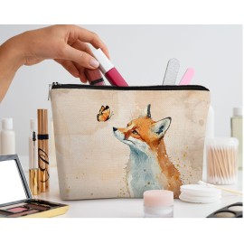 EXUQO Fox Makeup Bag, Gifts for Women and Fox Lovers, Cute Small Cosmetic Bag, Birthday Gifts for Mother, Friend, Sister, Coworker EXUQO Fox Makeup Bag, Gifts for Women and Fox Lovers, Cute Small Cosmetic Bag, Birthday Gifts for Mother, Friend, Sister, Coworker