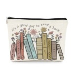 EXUQO Book Lover Gifts Small Makeup Bag,It\'s A Good Day To Read A Book Cosmetic Pouch,Book Lovers Librarian Gifts for Women Girls,Bookish Gift,Bookworm Gifts