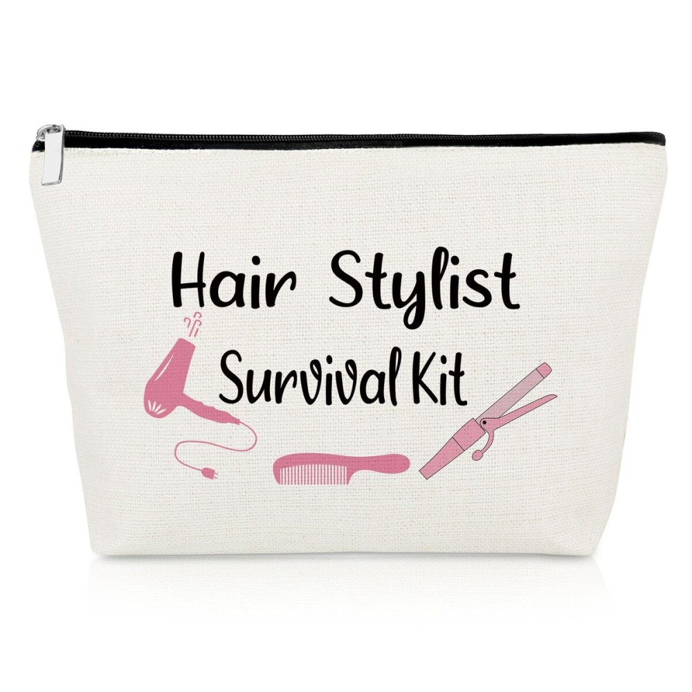 Hairdresser Gifts Hair Stylist Makeup Bag Inspirational Gifts for Hairstylist Hair Dresser Cosmetic Bag Retirement Presents for Hairdresser Cosmetology Graduation Presents Travel Cosmetic Pouch