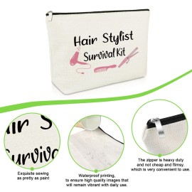 Hairdresser Gifts Hair Stylist Makeup Bag Inspirational Gifts for Hairstylist Hair Dresser Cosmetic Bag Retirement Presents for Hairdresser Cosmetology Graduation Presents Travel Cosmetic Pouch