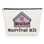 Gevody Realtor Makeup Bag - Closing Gifts for Broker, Salesman, Agent - Real Estate Appreciation Cosmetic Pouch - Christmas Birthday Thank You Gift