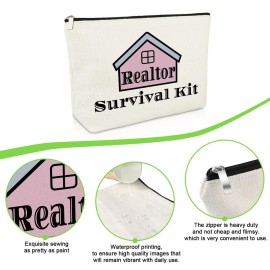 Gevody Realtor Makeup Bag - Closing Gifts for Broker, Salesman, Agent - Real Estate Appreciation Cosmetic Pouch - Christmas Birthday Thank You Gift Gevody Realtor Makeup Bag - Closing Gifts for Broker, Salesman, Agent - Real Estate Appreciation Cosmetic Pouch - Christmas Birthday Thank You Gift