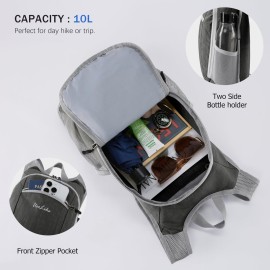 Uselike 10L Small Hiking Backpack Travel Daypack Lightweight Packable Back Pack for Women Men(Iron Grey)
