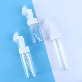 Vctitil 3pcs Transparent Spray Bottles Reusable Bottles Foam Pump Brush Head Washing Bottle Convenient Travel Silicone Foam Bottle