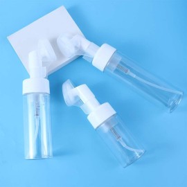 Vctitil 3pcs Transparent Spray Bottles Reusable Bottles Foam Pump Brush Head Washing Bottle Convenient Travel Silicone Foam Bottle