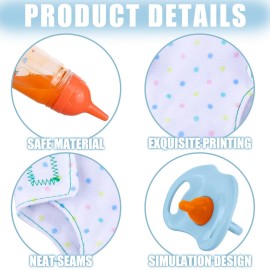 Shappy 10 Pcs Baby Doll Accessories Set Include Disappearing Milk and Juice Bottles, Pacifier, Bibs, Diapers, Baby Doll Feeding Set, Toy Bottles for Dolls for Girls Christmas Birthday Gift