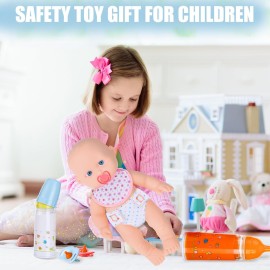 Shappy 10 Pcs Baby Doll Accessories Set Include Disappearing Milk and Juice Bottles, Pacifier, Bibs, Diapers, Baby Doll Feeding Set, Toy Bottles for Dolls for Girls Christmas Birthday Gift