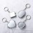 Double Sides Cosmetic Mirror Keychain 4PCS Mini Folding Mirror Key Chains Pocket Portable Square Elliptical Heart-Shaped Makeup Mirror with Key Ring