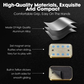 JUDIXY Fidget Slider for Adults - Brick Slider Metal Fidget Toys, Anxiety/ADHD/Annoy Relieving EDC Metal Fidget, Stress Reducing Toy - Gift for Adults & Teen (Black)