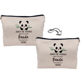 Lacosu Always Be Yourself Unless You Can Be Panda Makeup Bag,Cute Panda Bear Cosmetic Makeup Bag for Panda Lovers Women Girls,Birthday Christmas Valentine\'s Day Gift Makeup Bag Lacosu Always Be Yourself Unless You Can Be Panda Makeup Bag,Cute Panda Bear Cosmetic Makeup Bag for Panda Lovers Women Girls,Birthday Christmas Valentine\'s Day Gift Makeup Bag