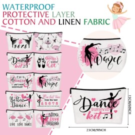 Irenare 30 Pcs Dancer Appreciation Gifts for Women Canvas Makeup Bags Cosmetic Dance Kit Travel Toiletry Case Pencil Toiletry Zipper Pouch Bag Thank You Gift Class Prizes Gifts