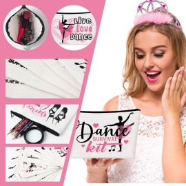 Irenare 30 Pcs Dancer Appreciation Gifts for Women Canvas Makeup Bags Cosmetic Dance Kit Travel Toiletry Case Pencil Toiletry Zipper Pouch Bag Thank You Gift Class Prizes Gifts