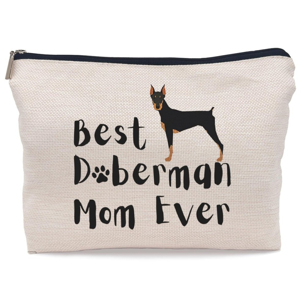 Lacosu Best Doberman Mom Ever Makeup Bag, Funny Doberman Puppy Dog Cosmetic Makeup Bag for Women, Dog Lovers, Travel Lacosu Best Doberman Mom Ever Makeup Bag, Funny Doberman Puppy Dog Cosmetic Makeup Bag for Women, Dog Lovers, Travel