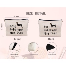 Lacosu Best Doberman Mom Ever Makeup Bag, Funny Doberman Puppy Dog Cosmetic Makeup Bag for Women, Dog Lovers, Travel Lacosu Best Doberman Mom Ever Makeup Bag, Funny Doberman Puppy Dog Cosmetic Makeup Bag for Women, Dog Lovers, Travel
