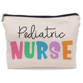 Lacosu Pediatric Nurse Colorful Makeup Bag, Practitioner Gifts Cosmetic Bag for Women, Appreciation Gifts