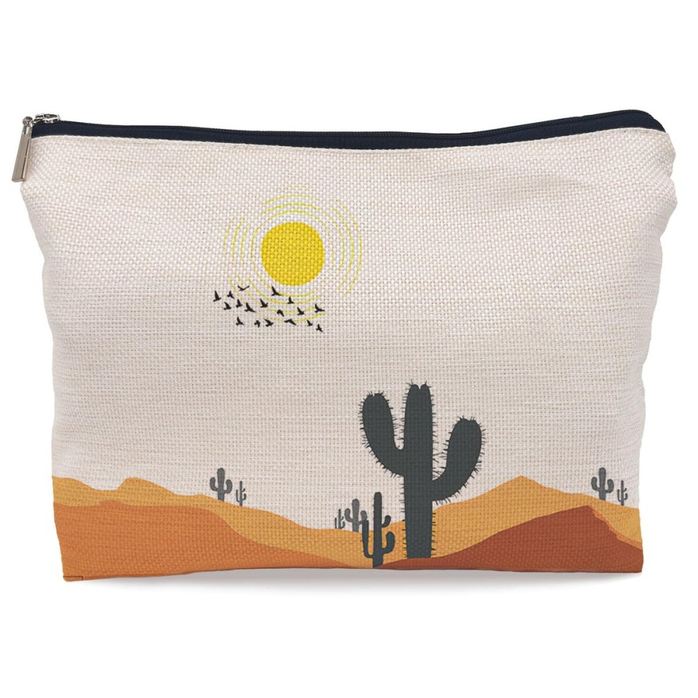 Lacosu Boho Desert Nature Sunset Cactus Landscape Makeup Bag - Mid Century Modern Cosmetic Travel Bag for Women & Gifts Lacosu Boho Desert Nature Sunset Cactus Landscape Makeup Bag - Mid Century Modern Cosmetic Travel Bag for Women & Gifts