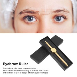 Estink Eyebrow Ruler, Adjustable Accurate Positioning Eyebrow Makeup Ruler Stainless Steel Material Gold Design Eyebrow Positioning Makeup Measuring Symmetrical Tool for Novices and Workers Estink Eyebrow Ruler, Adjustable Accurate Positioning Eyebrow Makeup Ruler Stainless Steel Material Gold Design Eyebrow Positioning Makeup Measuring Symmetrical Tool for Novices and Workers