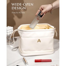 Vogewood Teen Girl Gifts Trendy Stuff, Initial Makeup Bags, Personalized Double Layer Cosmetic Bag with Makeup Brush Organizer, Grandma Birthday Gifts, PU Leather Toiletry Bag, Gifts for Women Friend Vogewood Teen Girl Gifts Trendy Stuff, Initial Makeup Bags, Personalized Double Layer Cosmetic Bag with Makeup Brush Organizer, Grandma Birthday Gifts, PU Leather Toiletry Bag, Gifts for Women Friend