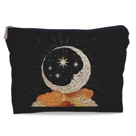 Lacosu Tarot Witchy Gifts - Crescent Moon Stars Cloud Makeup Bag