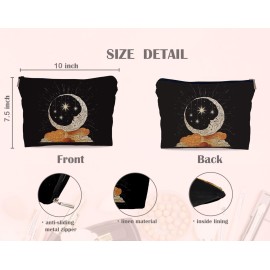 Lacosu Tarot Witchy Gifts - Crescent Moon Stars Cloud Makeup Bag