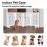 Antique White 4-Panel Wooden Dog Gate with Feeding Station - 28x14 Freestanding Indoor Pet Barrier for Doorways, Stylish Folding Design for Small Dogs & Puppies
