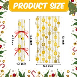 Syhood 24 Pack Christmas No Snap Party Table Favors with Prizes and 24 Pcs Little Toys DIY Xmas Crackers Holiday Table Favors Set for Kids (Gold Style)