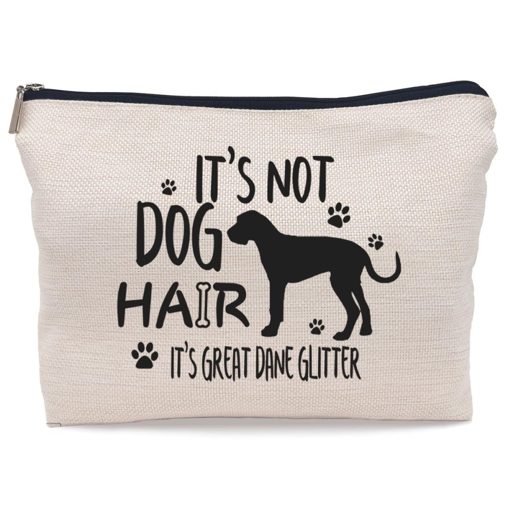 Lacosu It\'s Not Dog Hair It\'s Great Dane Glitter Makeup Bag,Funny Great Dane Cosmetic Makeup Bag for Dog Lovers Women Girls,Great Dane Mom Birthday Christmas Valentine\'s Day Gift Makeup Bag Lacosu It\'s Not Dog Hair It\'s Great Dane Glitter Makeup Bag,Funny Great Dane Cosmetic Makeup Bag for Dog Lovers Women Girls,Great Dane Mom Birthday Christmas Valentine\'s Day Gift Makeup Bag