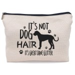Lacosu It\'s Not Dog Hair It\'s Great Dane Glitter Makeup Bag,Funny Great Dane Cosmetic Makeup Bag for Dog Lovers Women Girls,Great Dane Mom Birthday Christmas Valentine\'s Day Gift Makeup Bag