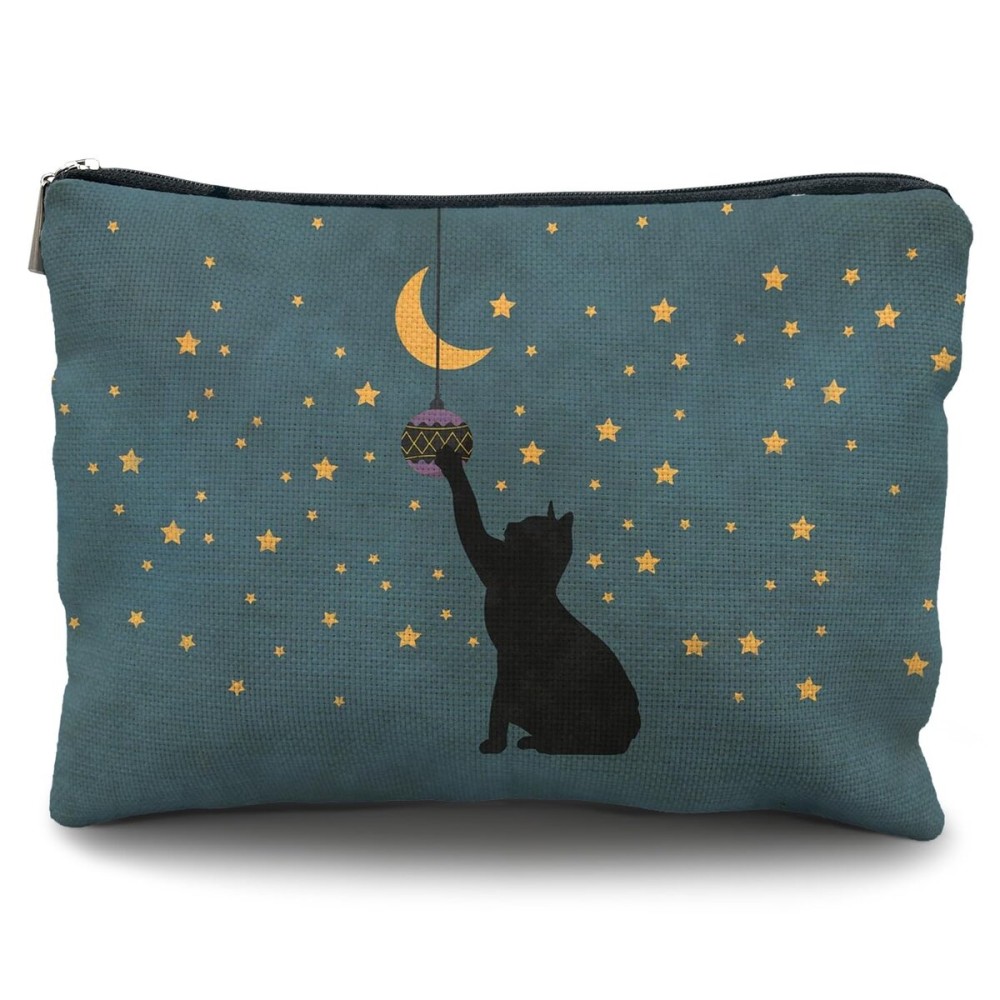 Likjad Cat Lover Gifts: Makeup Bag & Cosmetic Case for Women & Girls (Green Black Cat) Likjad Cat Lover Gifts: Makeup Bag & Cosmetic Case for Women & Girls (Green Black Cat)