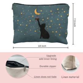 Likjad Cat Lover Gifts: Makeup Bag & Cosmetic Case for Women & Girls (Green Black Cat) Likjad Cat Lover Gifts: Makeup Bag & Cosmetic Case for Women & Girls (Green Black Cat)