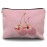 Likjad Cherry Makeup Bag - Preppy Hot Pink Disco Ball Gift for Women, Teachers, Teen Girls, and Sisters