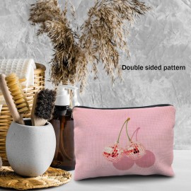 Likjad Cherry Makeup Bag - Preppy Hot Pink Disco Ball Gift for Women, Teachers, Teen Girls, and Sisters Likjad Cherry Makeup Bag - Preppy Hot Pink Disco Ball Gift for Women, Teachers, Teen Girls, and Sisters