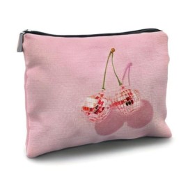 Likjad Cherry Makeup Bag - Preppy Hot Pink Disco Ball Gift for Women, Teachers, Teen Girls, and Sisters Likjad Cherry Makeup Bag - Preppy Hot Pink Disco Ball Gift for Women, Teachers, Teen Girls, and Sisters